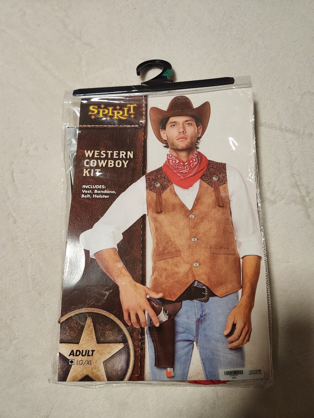 New Western Cowboy Sherrif Kit Spirit Halloween Costume Mens Size L XL
